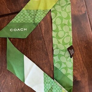 Coach Green Patterned Scarf